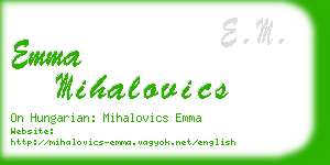 emma mihalovics business card